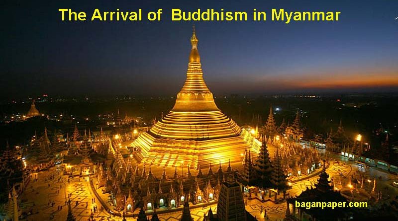 Shwedagon Pagoda representing the arrival of Buddhism in Myanmar